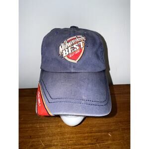 Milwaukees Best Beer Strapback Hat/Cap Blue w/ Red Logo